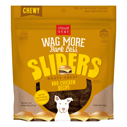 Cloud Star Wag More Bark Less Sliders BBQ Chicken Dog Treats, 8oz