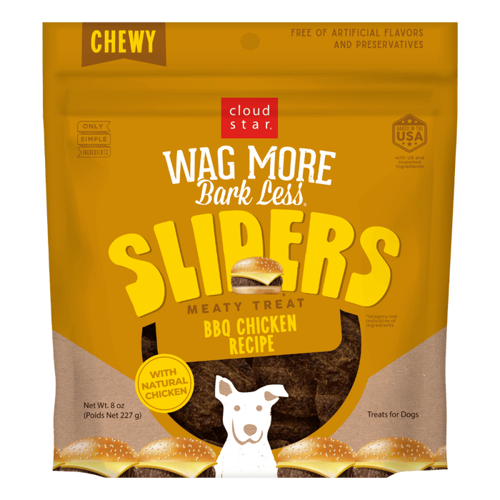 Cloud Star Wag More Bark Less Sliders BBQ Chicken Dog Treats, 8oz