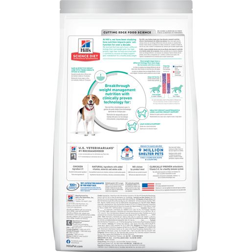 Hill's Science Diet Adult Perfect Weight Small Bites Dry Dog Food, Chicken Recipe, 4 lb Bag