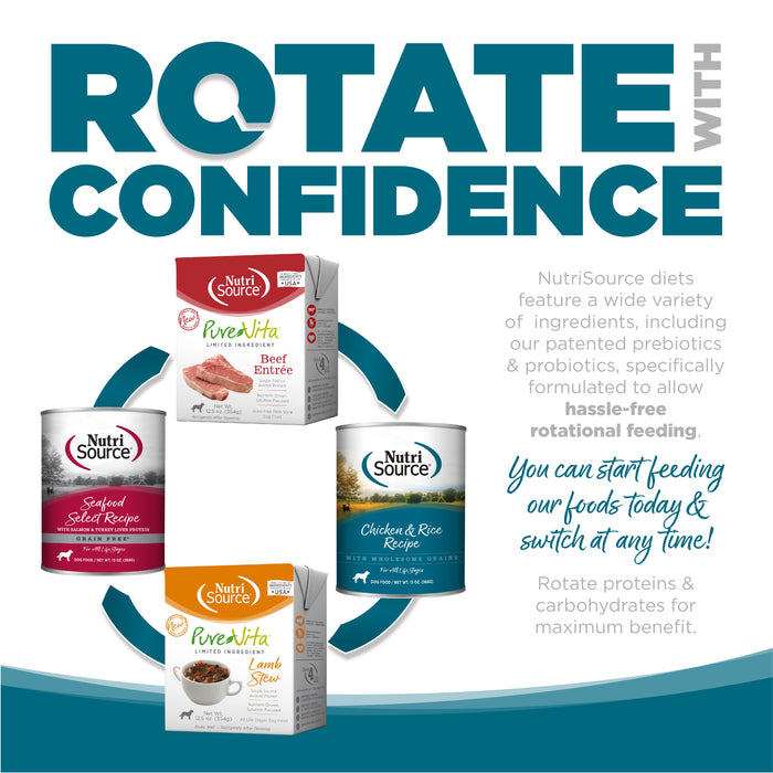 NutriSource Adult Chicken & Rice Formula Healthy Wet Dog Food, 13oz can