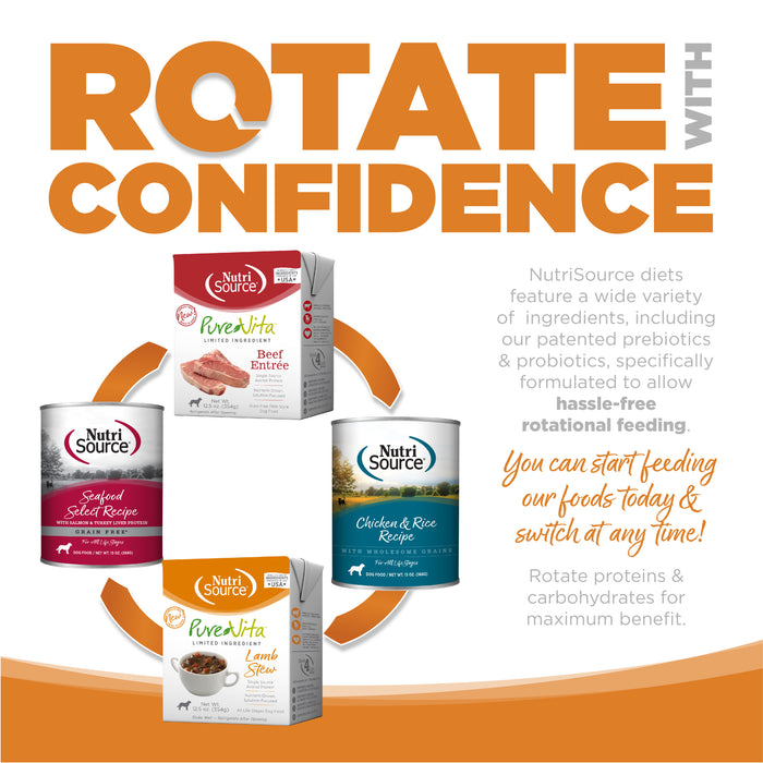 NutriSource Lamb & Rice Formula Healthy Wet Dog Food, 13oz can