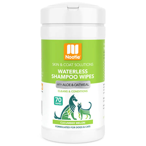 Nootie Waterless Shampoo Wipes with Aloe & Oatmeal, Cucumber Melon70CT