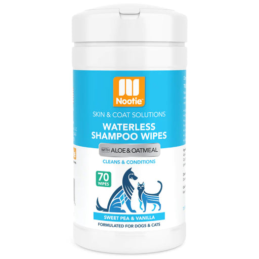 Nootie Waterless Shampoo Wipes with Aloe & Oatmeal, Sweet Pea & Vanilla 70CT