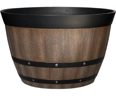 22" Pinot Barrel Planter - Natural Oak