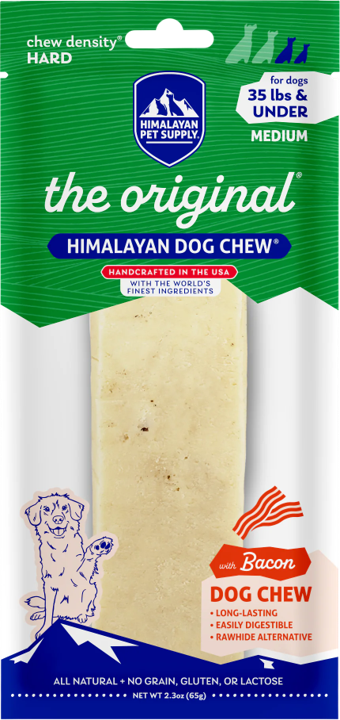 Himalayan Dog Chew Bacon, Medium - for Dogs up to 35lbs, 2.3oz