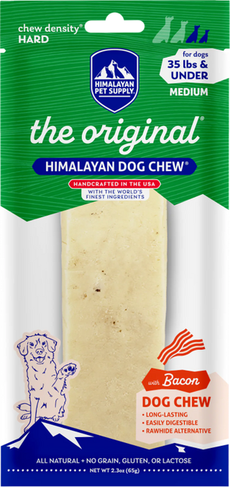 Himalayan Dog Chew Bacon, Medium - for Dogs up to 35lbs, 2.3oz