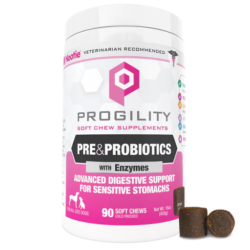 Nootie Progility Pre & Probiotics Soft Chew Supplements for Dogs, 90CT