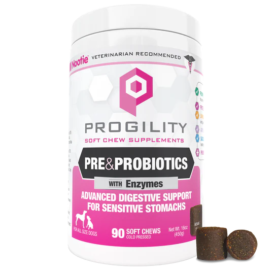 Nootie Progility Pre & Probiotics Soft Chew Supplements for Dogs, 90CT