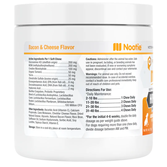 Nootie Mini Progility Hip & Joint Soft Chew Supplements for Dogs, 60CT