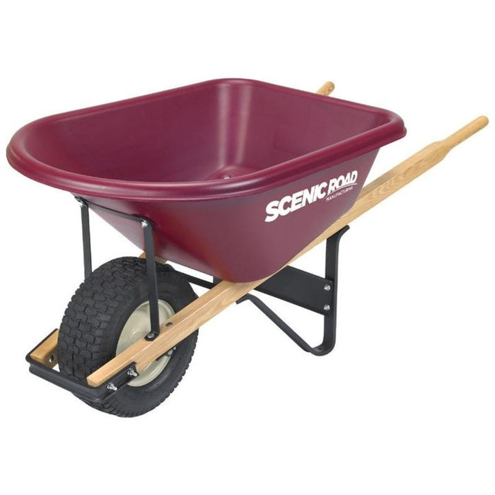 Scenic Road Wheelbarrow 6 cu. ft. 1 Wheel with Turf Tires