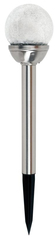 Solar Light Stake, Crackle Glass, Stainless Steel