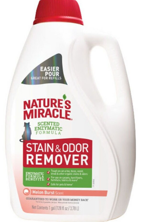 Nature's Miracle Cat Stain and Odor Remover, Melon Burst Scent, 1 Gallon