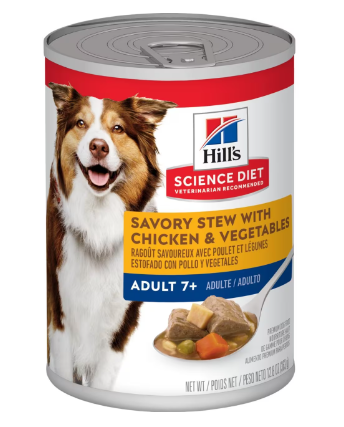 Hill's Science Diet Adult 7+ Savory Stew with Chicken & Vegetables Canned Dog Food, 12.8oz