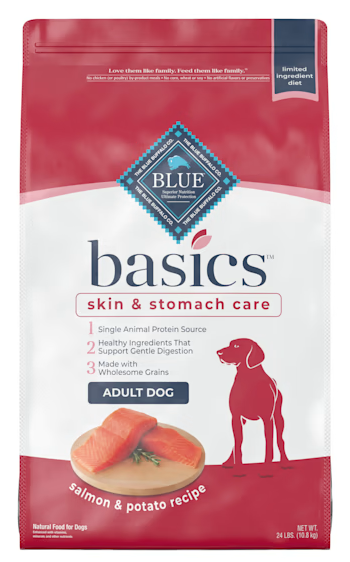 Blue Buffalo BLUE Basics Adult Salmon & Potato Recipe, Skin & Stomach Care, Dry Dog Food