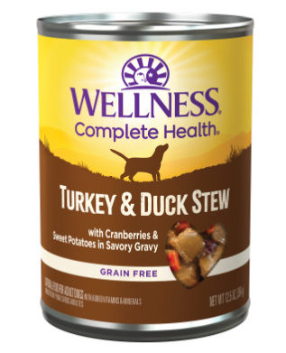 Wellness Grain Free Natural Turkey and Duck Stew with Sweet Potato and Cranberries Wet Canned Dog Food