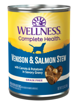 Wellness Grain Free Natural Venison & Salmon Stew with Potato and Carrots Wet Canned Dog Food