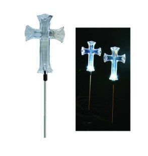 34" Plastic White Cross Outdoor Garden Stake