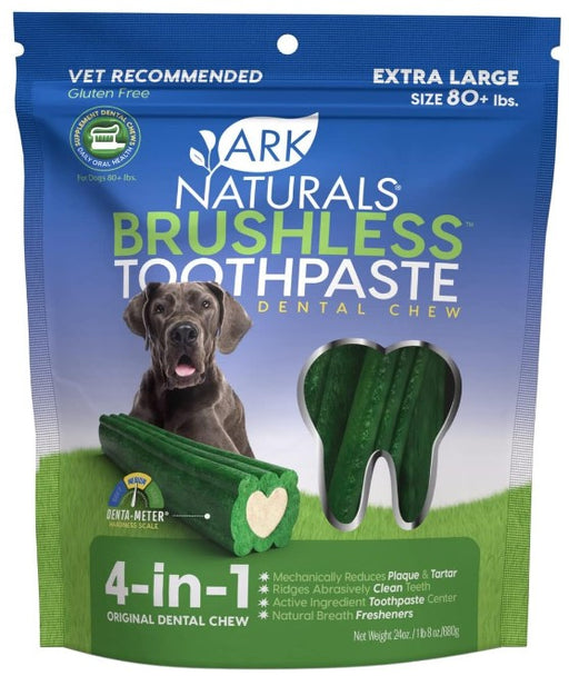 Ark Naturals Brushless Toothpaste, Dog Dental Chews, XL, 24oz