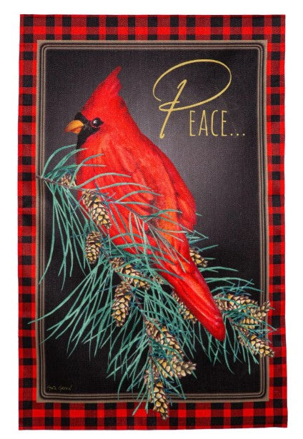 Cardinal Peace Christmas Banner 2 Sided Flag, 28x44