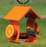 Oriole Bird Feeder Metal Orange Half And Jar Holder
