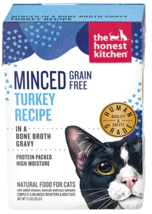 The Honest Kitchen Grain Free Minced Turkey in Bone Broth Gravy Wet Cat Food, 5.5oz