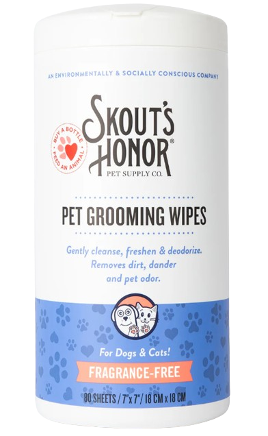 Skout's Honor Pet Grooming Wipes for Dogs & Cats, 80ct