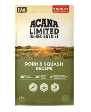 Acana Limited Ingredient Diet Singles, Pork & Squash Recipe Dry Dog Food, 25lbs