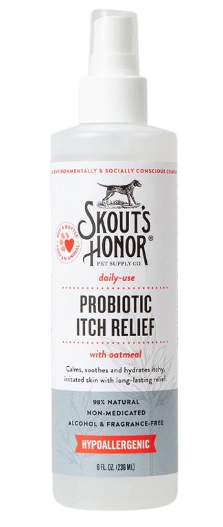 Skout's Honor Probiotic Itch Relief Spray for Dogs & Cats, 8oz