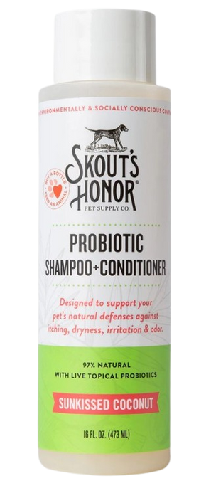 Skout's Honor Probiotic Shampoo + Conditioner for Dogs & Cats, Sunkissed Coconut