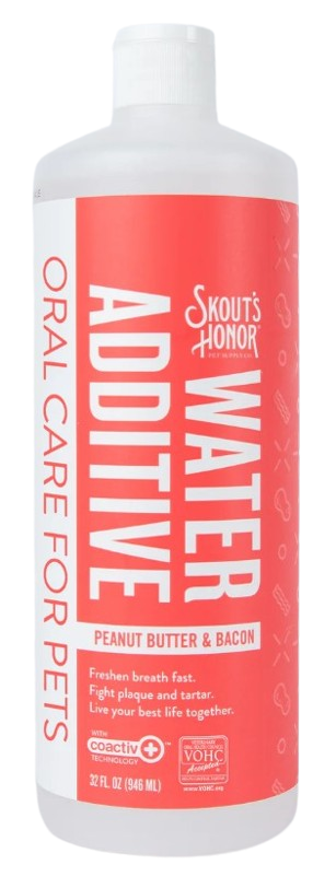 Skout's Honor Water Additive - Peanut Butter & Bacon for Dogs & Cats, 32oz