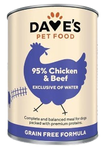 Dave's Pet Food Grain Free 95% Premium Meats™ Chicken & Beef For Dogs, 13 oz