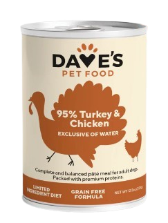 Dave's Pet Food Grain Free 95% Premium Meats™ Turkey & Chicken For Dogs, 12.5 oz