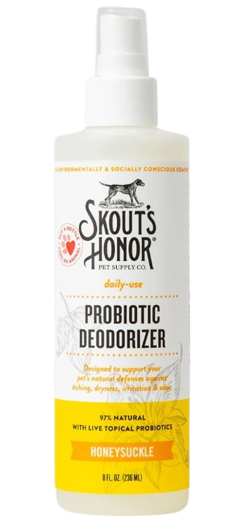 Skout's Honor Probiotic Pet Deodorizer for Dogs & Cats, Honeysuckle, 8oz