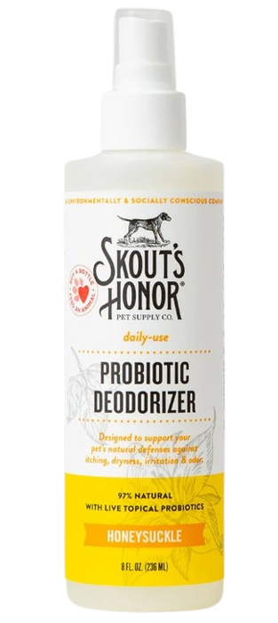 Skout's Honor Probiotic Pet Deodorizer for Dogs & Cats, Honeysuckle, 8oz