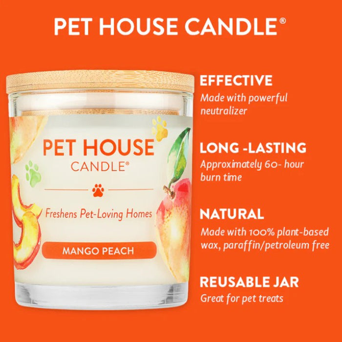 Pet House Candle, Mango Peach, 9oz