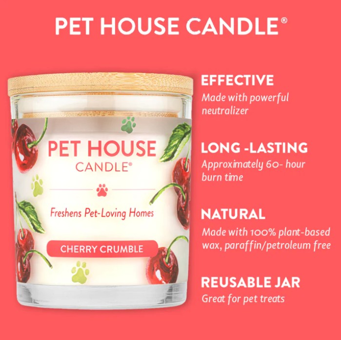 Pet House Candle, Cherry Crumble, 9oz