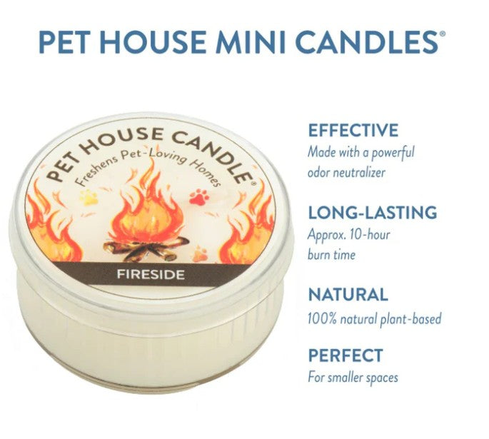 Pet House Candles, Fireside Mini Candle 1.5oz