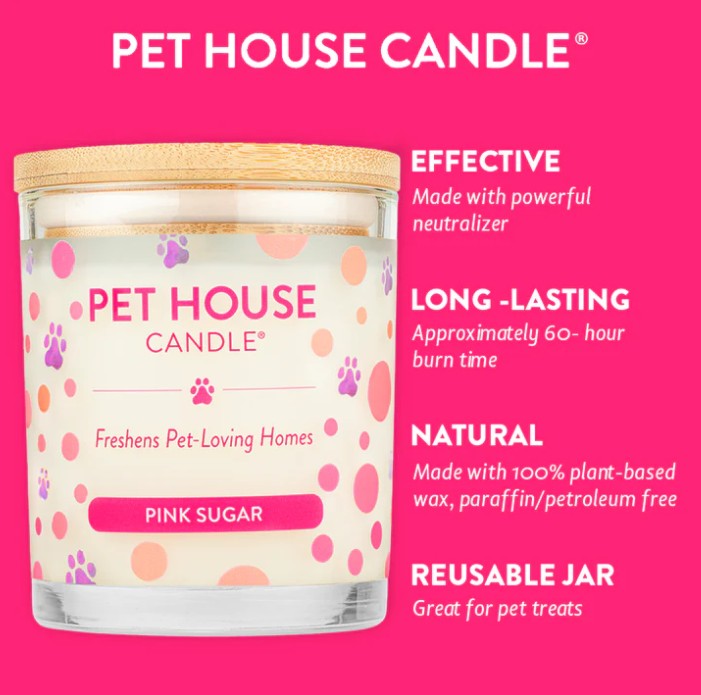 Pet House Candle, Pink Sugar 9oz