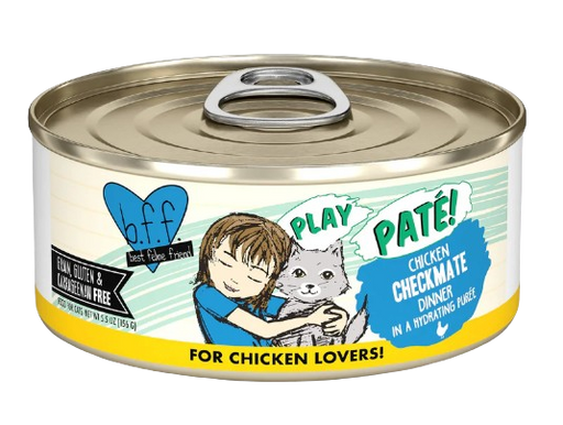 Weruva BFF PLAY Paté Checkmate Chicken Dinner in a Hydrating Purée Canned Cat Food, 5.5oz