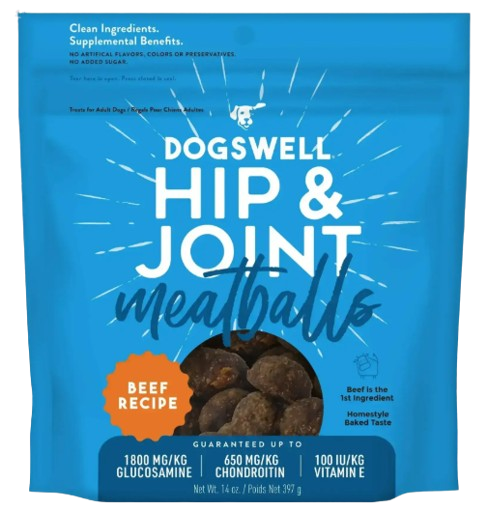 Dogwell Hip & Joint Meatballs Dog Treats, Beef, 14oz