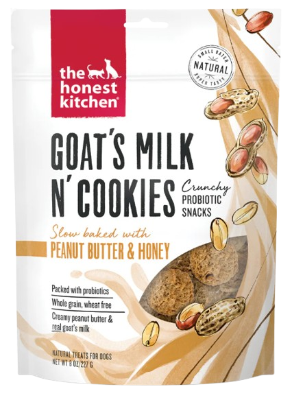The Honest Kitchen Peanut Butter & Honey Goat's Milk N' Cookies Dog Treats, 8oz