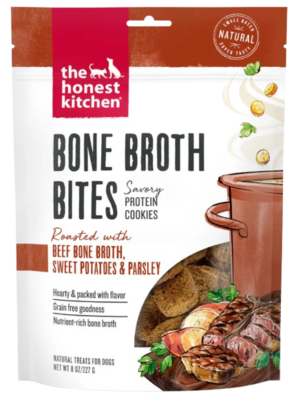 The Honest Kitchen Beef Bone Broth Bites with Sweet Potato Dog Treats, 8oz