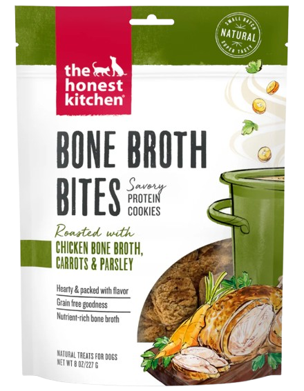 The Honest Kitchen Chicken Bone Broth Bites with Carrots Dog Treats, 8oz