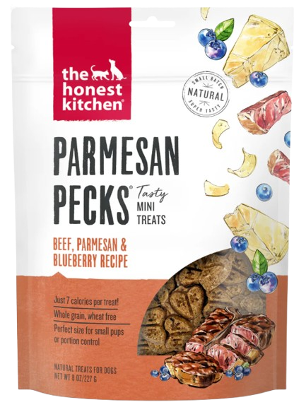 The Honest Kitchen Parmesan Pecks: Beef & Blueberry Dog Treats, 8oz