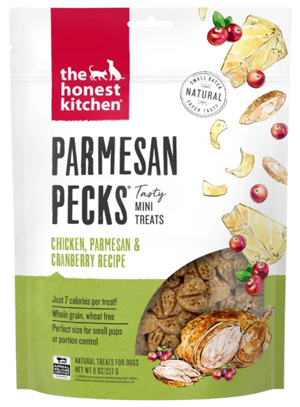 The Honest Kitchen Parmesan Pecks: Chicken & Cranberry Dog Treats, 8oz