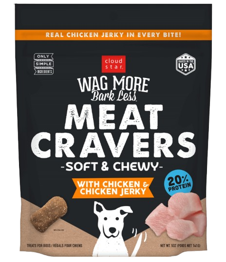 Cloud Star Wag More Bark Less Meat Cravers Soft Chews Dog Treats, Chicken, 5oz