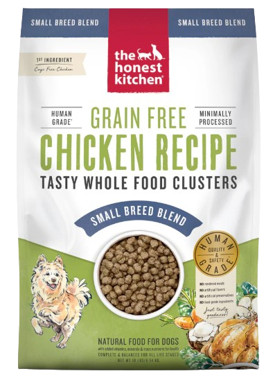 The Honest Kitchen Grain Free Chicken Whole Food Clusters for Small Breeds Dry Dog Food, 4lbs