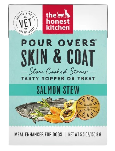 The Honest Kitchen Functional Pour Overs: Skin & Coat - Salmon Stew Dog Food Box, 5.5oz