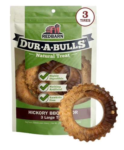 Redbarn Dur-A-Bulls Tire, Hickory BBQ Flavor, Large 3pk