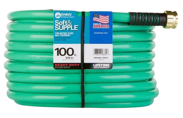Soft & Supple Flexible Heavy Duty Garden Hose, 5/8"x100'